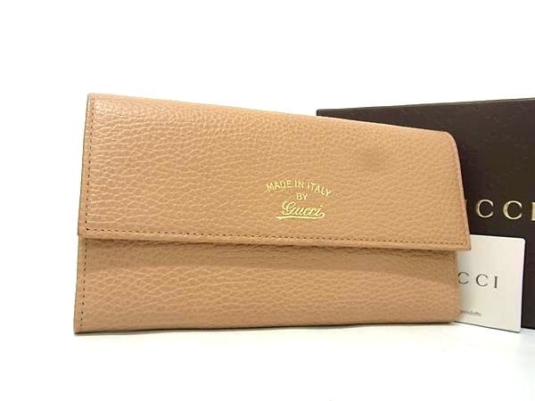 乐天商城 - ■新品同様■ GUCCI グッチ 354496 レザー 二つ折り 長財布 ウォレット 札入れ 小銭入れ カード入れ レディース ベージュ系 FP8532