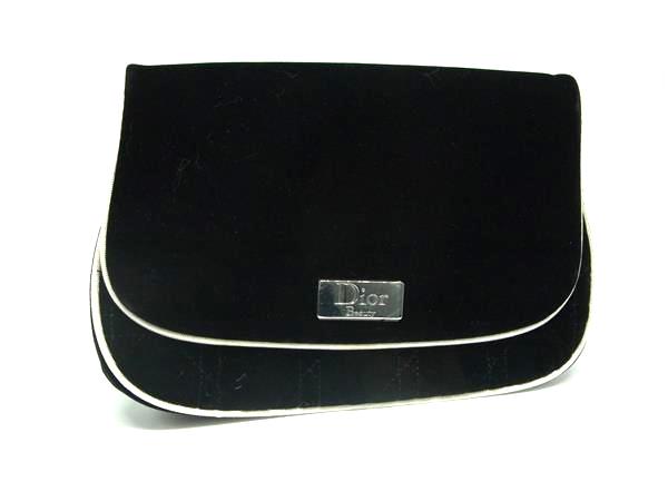 CHRISTIAN DIOR - ■美品■ ChristianDior クリスチャンディオール ベロア ポーチ メイクポーチ 化粧ポーチ マルチケース ブラック系 DL2349
