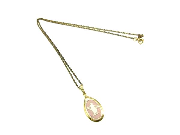 WEDGWOOD ウェッジウッド ジャスパー ネックレス ペンダント アクセサリー レディース ゴールド系×ピンク系 DL2481