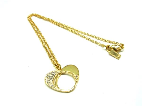 COACH コーチ ラインストーン ハート ネックレス ペンダント アクセサリー レディース ゴールド系 DL2513