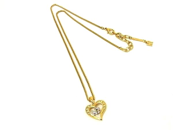 Aquamarine - ■美品■ NINA RICCI ニナリッチ ハート ラインストーン ネックレス ペンダント アクセサリー レディース ゴールド系 DL8685