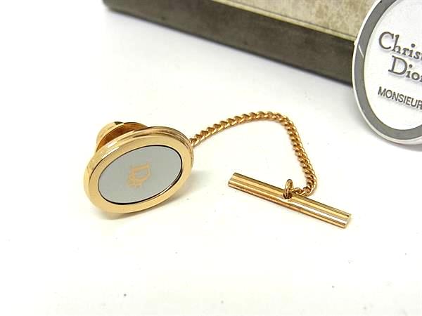 ChristianDior クリスチャンディオール タイタック タイチェーン ビジネス 紳士 メンズ ゴールド系 DL8982