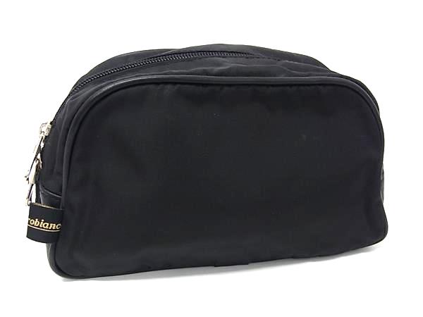 ■美品■ Orobianco オロビアンコ ナイロン×レザー マルチポーチ マルチケース 小物入れ 化粧ポーチ レディース ブラック系 DL9230