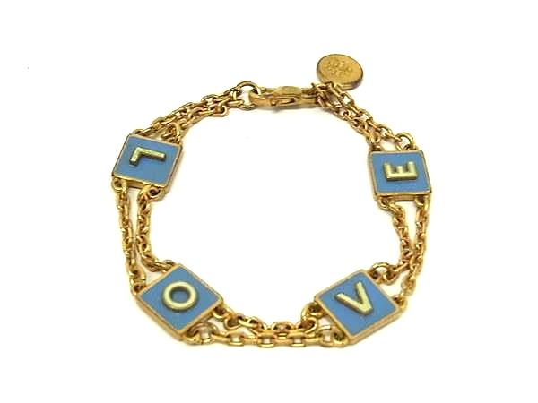 TORY BURCH トリーバーチ ブレスレット アクセサリー レディース ゴールド系×ブルー系 DL9606(4.0)