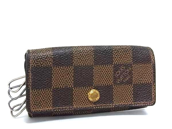 LOUIS VUITTON ルイヴィトン N62631 ダミエ ミュルティクレ4 4連 キーケース 鍵入れ レディース メンズ ブラウン系 DP2922