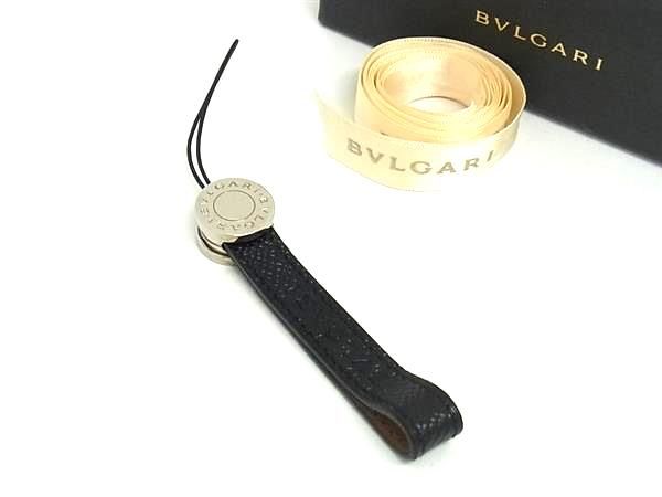 ブルガリ キーホルダー（レディース） ■新品■未使用■ BVLGARI ブルガリブルガリ レザー キーホルダー チャーム シルバー系×ブラック系 AX0926