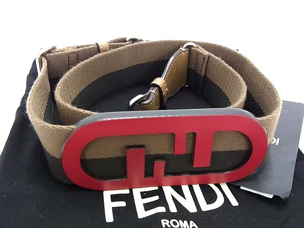 ■新品■未使用■ FENDI フェンディ ズッカ キャンバス バッグ用 ショルダーストラップ 斜め掛け 肩掛け ブラウン系 FG3901