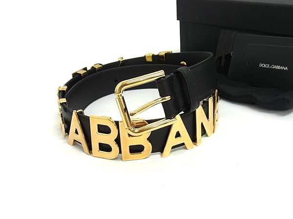 樂天商城 - ■新品同様■ DOLCE＆GABBANA ドルチェ&ガッバーナ レザー ゴールド金具 ベルト サイズ 70CM-28INCH レディース ブラック系 FT7296