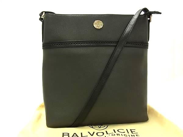 樂天商城 - ■新品■未使用■ BALVOLICIE バルボリーチェ レザー クロスボディ ショルダーバッグ 斜め掛け グレー系×ブラック系 BN6619