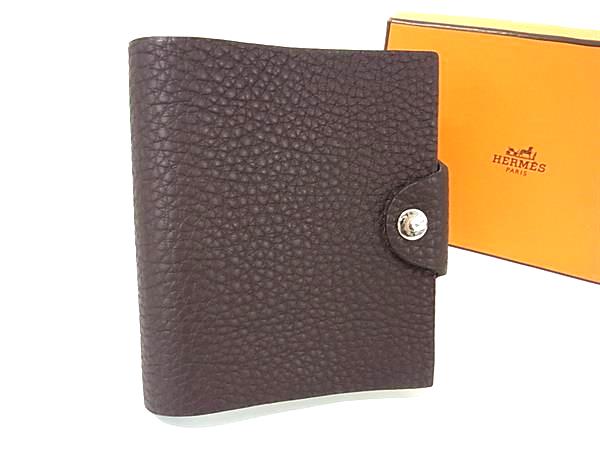 ■新品同様■ HERMES エルメス ユリスミニ トゴ ノート メモ帳 文房具 ステーショナリー □N刻印 ダークブラウン系 FQ0194