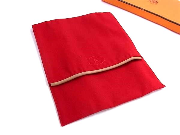 乐天商城 - ■新品■未使用■ HERMES エルメス キャンバス トラベルボリードポーチ マルチケース 小物入れ レッド系 FR7696