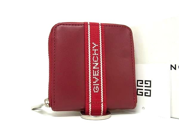 ■新品■未使用■ GIVENCHY ジバンシィ レザー×キャンバス コインケース コインパース 小銭入れ ボルドー系 GA7377