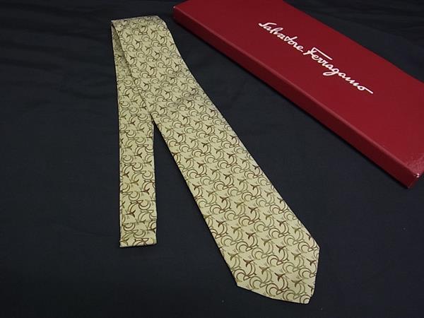 Other - ■新品■未使用■ Salvatore Ferragamo フェラガモ コットン×シルク 総柄 ネクタイ ビジネス 紳士 メンズ ベージュ系 BJ7177