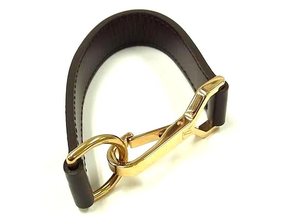 ■極美品■ LOUIS VUITTON ルイヴィトン バッグ用 ペガス用 キャリー用 ストラップ ハンドルストラップ ブラウン系×ゴールド系 DB2451（楽天・pleasure-Store　楽天市場店）