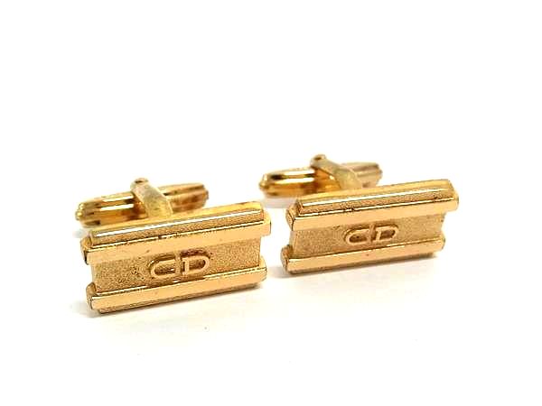 ■美品■ ChristianDior クリスチャンディオール ヴィンテージ カフスボタン カフリンクス アクセサリー ゴールド系 DK6925