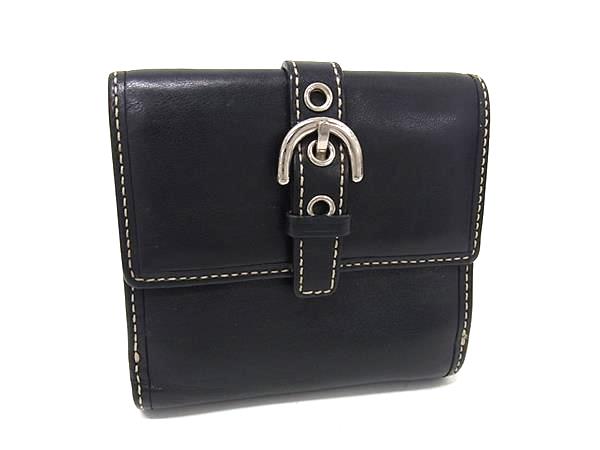 COACH コーチ レザー 二つ折り 財布 ウォレット 小銭入れ 札入れ カード入れ メンズ レディース ブラック系 DL6804