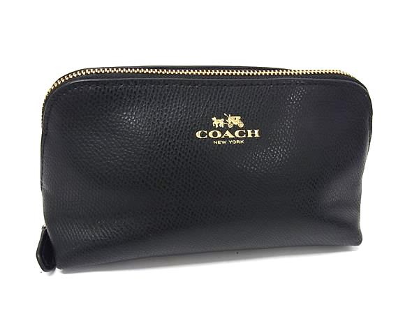 乐天商城 - COACH コーチ F53386 レザー メイクポーチ マルチケース 小物入れ メンズ レディース ブラック系 DL6817