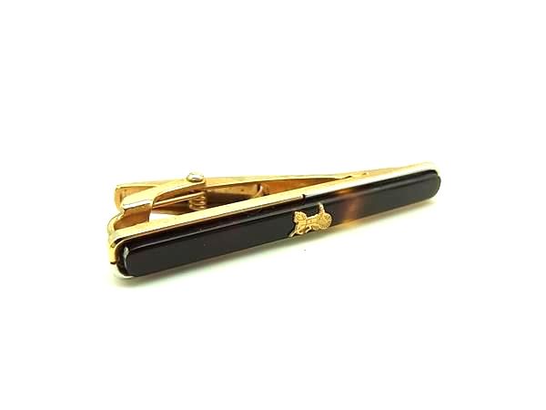 CELINE - ■美品■ CELINE セリーヌ 馬車金具 タイクリップ ネクタイピン アクセサリー ダークブラウン系×ゴールド系 DL9527