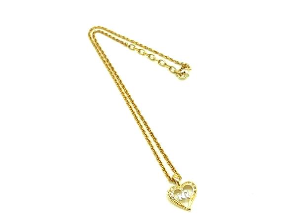 乐天商城 - ■美品■ NINA RICCI ニナリッチ ラインストーン ハート ネックレス ペンダント アクセサリー レディース ゴールド系 DL9529