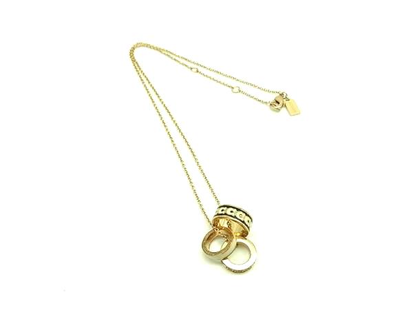 Cubic Zirconia - ■美品■ COACH コーチ ラインストーン ネックレス ペンダント アクセサリー レディース ゴールド系 DL9535