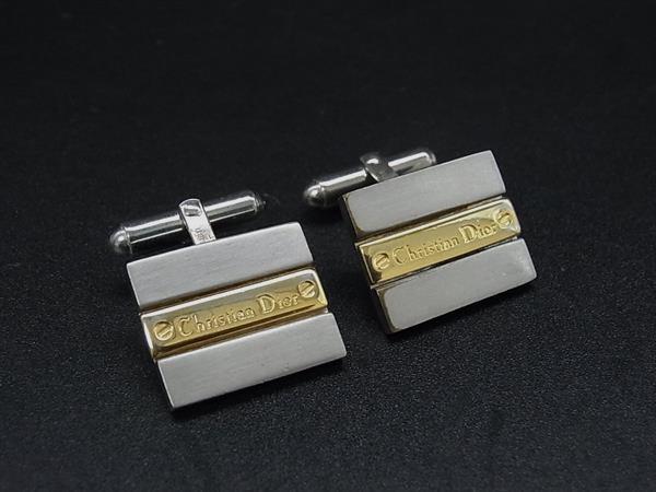 ChristianDior クリスチャンディオール カフスボタン カフリンクス アクセサリー 紳士 ビジネス シルバー系×ゴールド系 DL9553