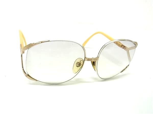 ChristianDior クリスチャンディオール 2250 47 63□17 メガネ めがね 眼鏡 レディース アイボリー系×ホワイト系 DL9819