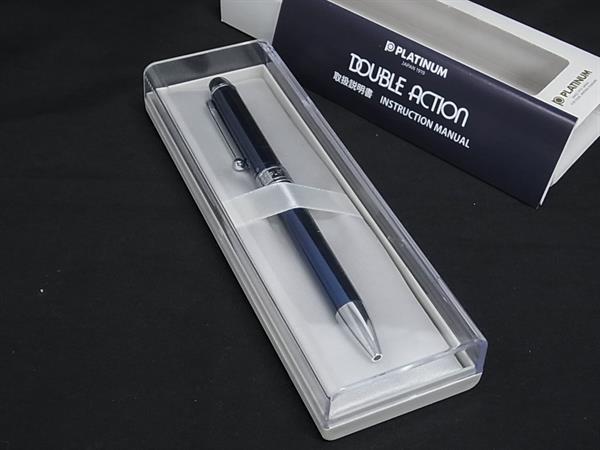 乐天商城 - ■新品同様■ PLATINUM プラチナ ダブル3アクション ツイスト式 ボールペン シャープペンシル 文房具 筆記用具 ネイビー系 DL9895
