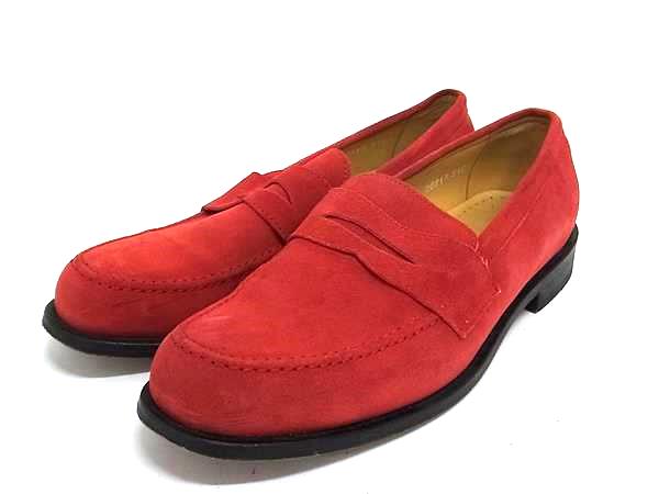 J.N.R.D JUNRED ジュンレッド スエード ローファー フラットシューズ 表記サイズ 9 1/2 (約27.5cm) 靴 メンズ レッド系 DL9948