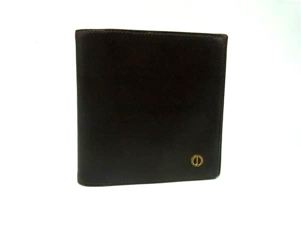 dunhill ダンヒル レザー×スエード 二つ折り 財布 ウォレット 札入れ 小銭入れ 紳士 ビジネス メンズ ブラウン系 DM0073