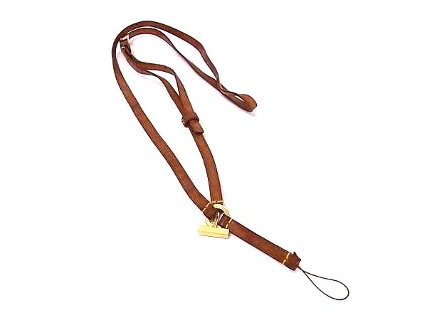 LOUIS VUITTON ルイヴィトン M63055 コリエ テレフォン ジャポン ネックストラップ 携帯ストラップ ブラウン系 BT2232
