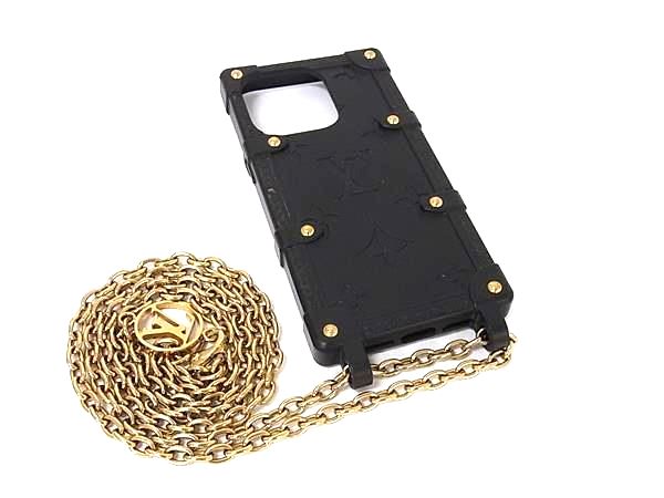 LOUIS VUITTON ルイヴィトン M81997 モノグラム リ トランク iPhone14 Pro対応 アイフォンケース スマホケース ブラック系 BT2297