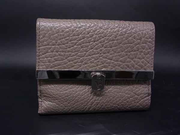 M - ■美品■ FURLA フルラ レザー 二つ折り 財布 ウォレット 札入れ 小銭入れ レディース グレージュ系 DM0139
