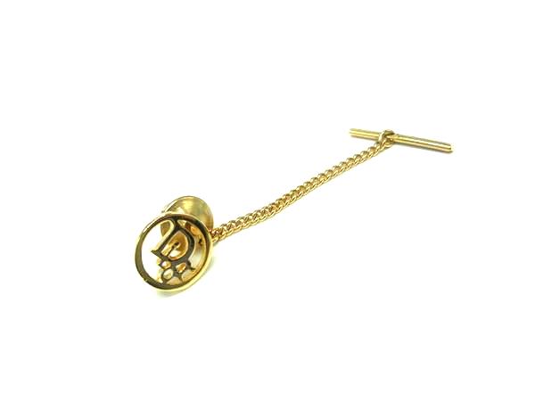 ChristianDior クリスチャンディオール ネクタイピン タイチェーン アクセサリー ビジネス 紳士 メンズ ゴールド系 DM0189