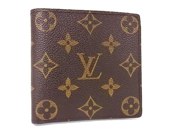 ■新品同様■ LOUIS VUITTON ルイヴィトン M61675 モノグラム ポルトフォイユ マルコ 二つ折り 財布 ウォレット ブラウン系 FS9038