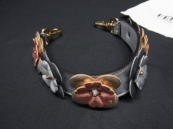乐天商城 - ■極美品■ FENDI フェンディ ストラップユー レザー バッグ用 ショルダーストラップ 肩掛け シルバー系×ゴールド系 FW1572