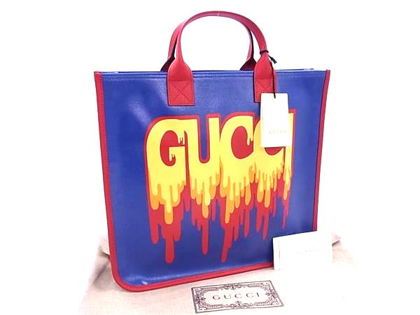 乐天商城 - ■新品■未使用■ GUCCI 550763 チルドレンズ PVC×レザー トートバッグ ハンドバッグ レディース メンズ ブルー系 BP7940