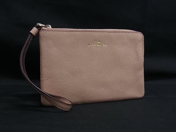 樂天商城 - ■美品■ COACH コーチ F58032 レザー リストレット マルチポーチ マルチケース 小物入れ レディース ピンクベージュ系 DM1379