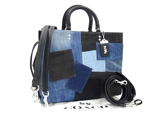 樂天商城 - ■新品同様■ COACH コーチ CAN10 キャンバス クロスボディ ハンドバッグ トートバッグ ショルダー レディース ブルー系 FT6736
