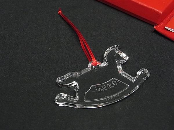 夏威夷珠宝 - ■新品■未使用■ Baccarat バカラ ノエル 2009 クリスタルガラス ロッキングホース オーナメント チャーム クリア BT3083