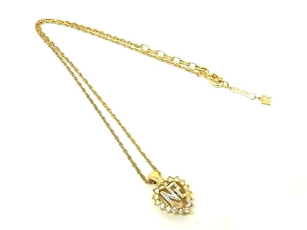 樂天商城 - ■美品■ NINA RICCI ニナリッチ ラインストーン ネックレス ペンダント アクセサリー レディース ゴールド系×シルバー系 DK4610