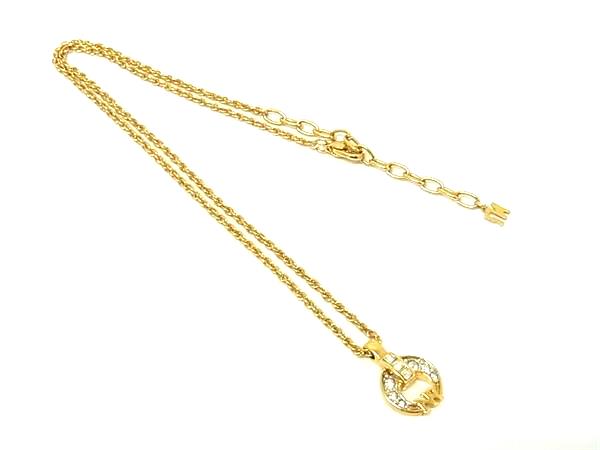 樂天商城 - ■美品■ NINA RICCI ニナリッチ ラインストーン ネックレス ペンダント アクセサリー レディース ゴールド系 DK5442