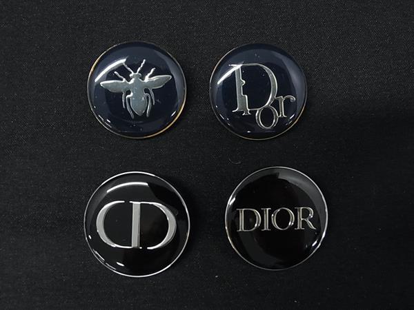 ■美品■ ChristianDior ディオール ピンバッジ ピンブローチ アクセサリー 4点セット ブラック系×ネイビー系 DN5465