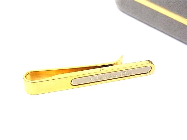 ■美品■ ChristianDior クリスチャンディオール ネクタイピン タイクリップ アクセサリー メンズ ゴールド系×シルバー系 DN5479