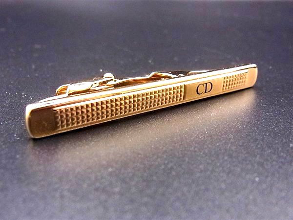 ■美品■ ChristianDior クリスチャンディオール タイクリップ ネクタイピン アクセサリー ビジネス 紳士 メンズ ゴールド系 DM7956