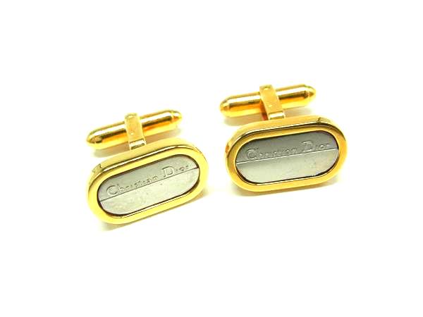 ChristianDior クリスチャンディオール カフスボタン カフリンクス アクセサリー 紳士 ビジネス メンズ ゴールド系 DN2989
