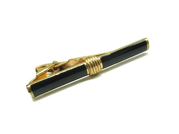 ChristianDior ディオール ネクタイピン タイクリップ アクセサリー 紳士 ビジネス メンズ ブラック系×ゴールド系 DN3001