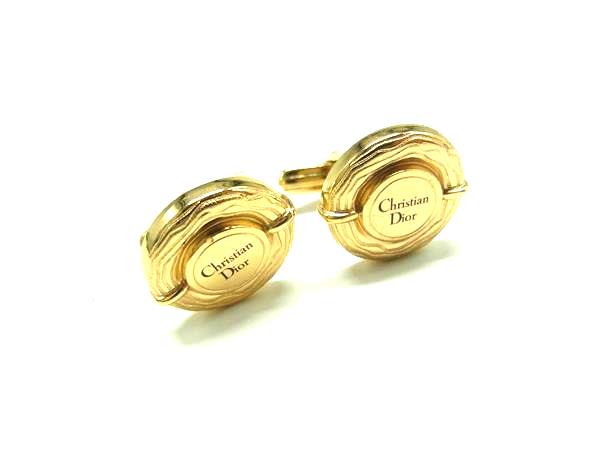 ChristianDior クリスチャンディオール カフスボタン カフリンクス アクセサリー 紳士 ビジネス メンズ ゴールド系 DN3018