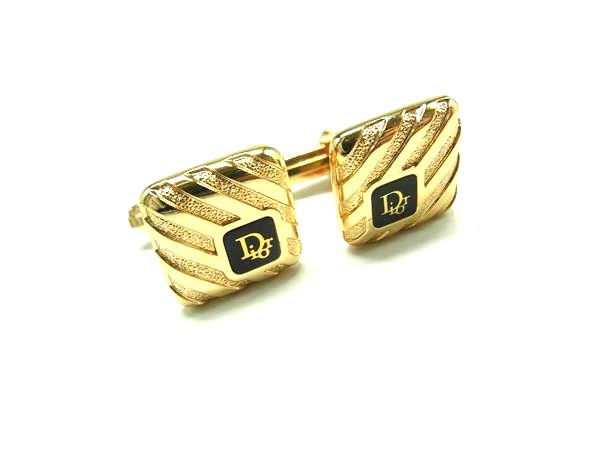 ChristianDior クリスチャンディオール カフスボタン カフリンクス アクセサリー 紳士 ビジネス メンズ ゴールド系 DN3024