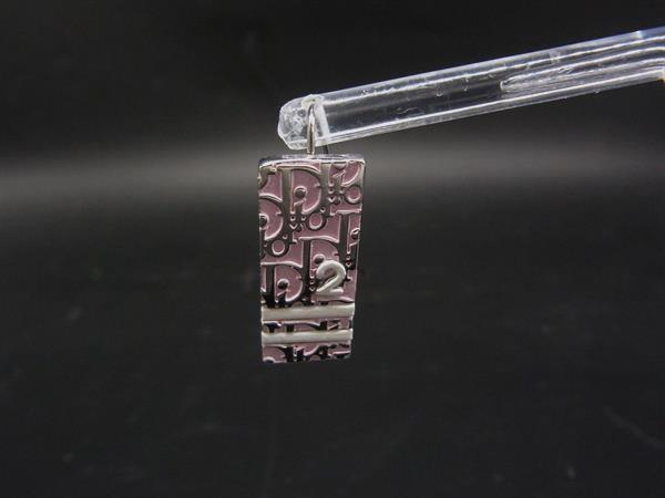 ■美品■ ChristianDior クリスチャンディオール トロッター 片耳のみ ピアス アクセサリー シルバー系×ピンク系 DN3040