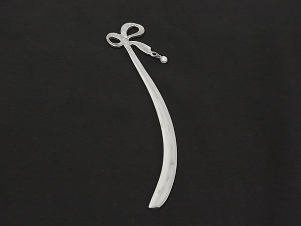 MIKIMOTO ミキモト 本真珠 アコヤ真珠 パール 約3mm ブックマーカー しおり 栞 ステーショナリー シルバー系 DN5030